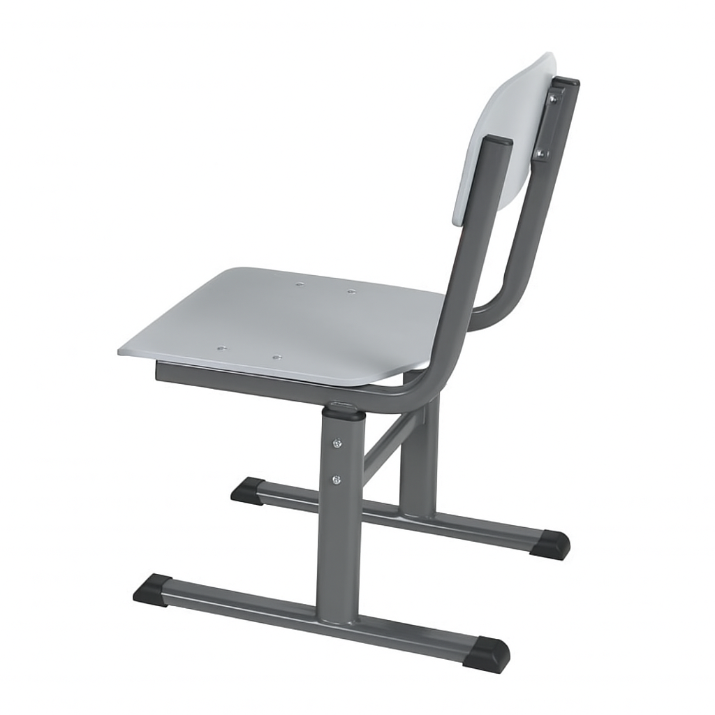 Стілець учнівський Т-подібний, з регулюванням глибини сидіння, на металевому каркасі (плоскоовальна труба), ЛЕЛЕКА, 410х460-495х(780)830-910 мм.